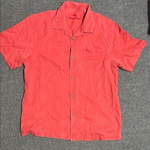 Tommy Bahama Short-Sleeve Button-Down Shirt in Coral